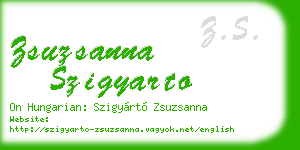 zsuzsanna szigyarto business card
