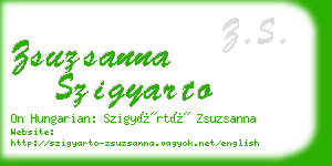 zsuzsanna szigyarto business card